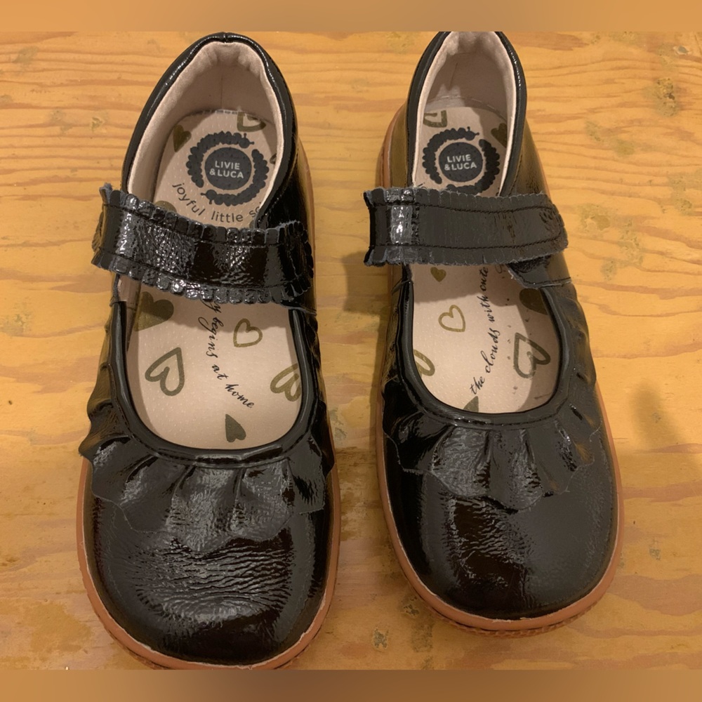 Livie and Luca classic black ruche mary janes